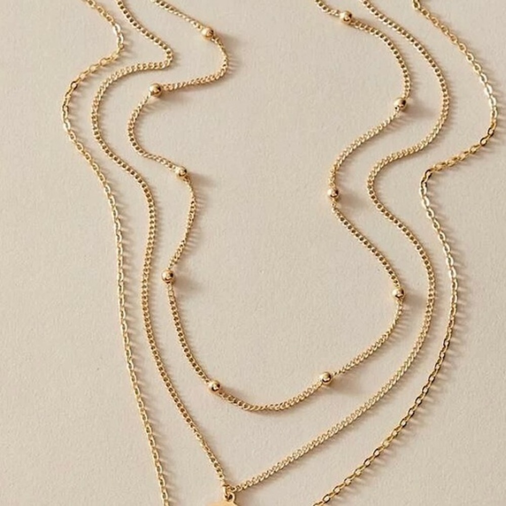 *New 3 pcs Bar & Disc Charm Necklace - Picture 4 of 5